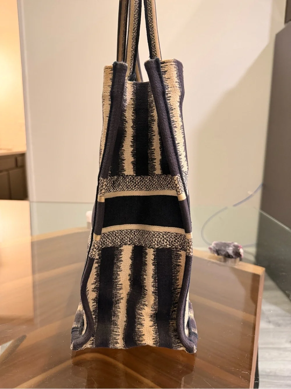 Dior Navy and Cream D Stripes Book Tote